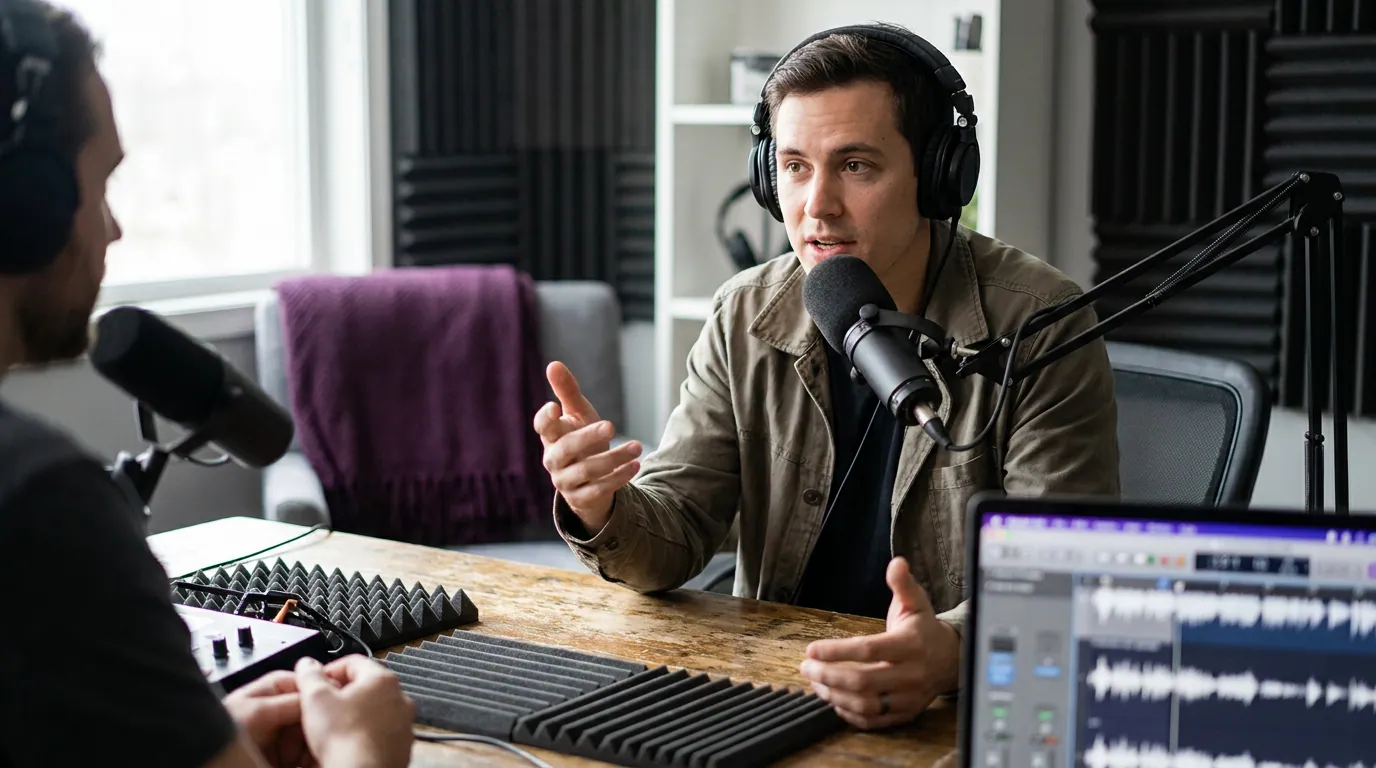 Illustration depicting Best Clip Tools for Interview Podcasts (2026)