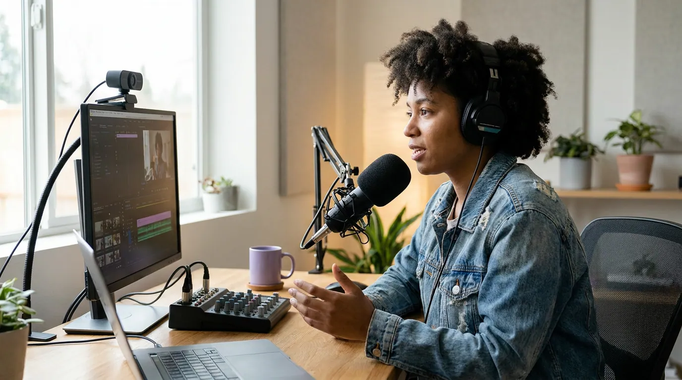 Illustration depicting Best Webcams for Video Podcasts (No DSLR Needed)