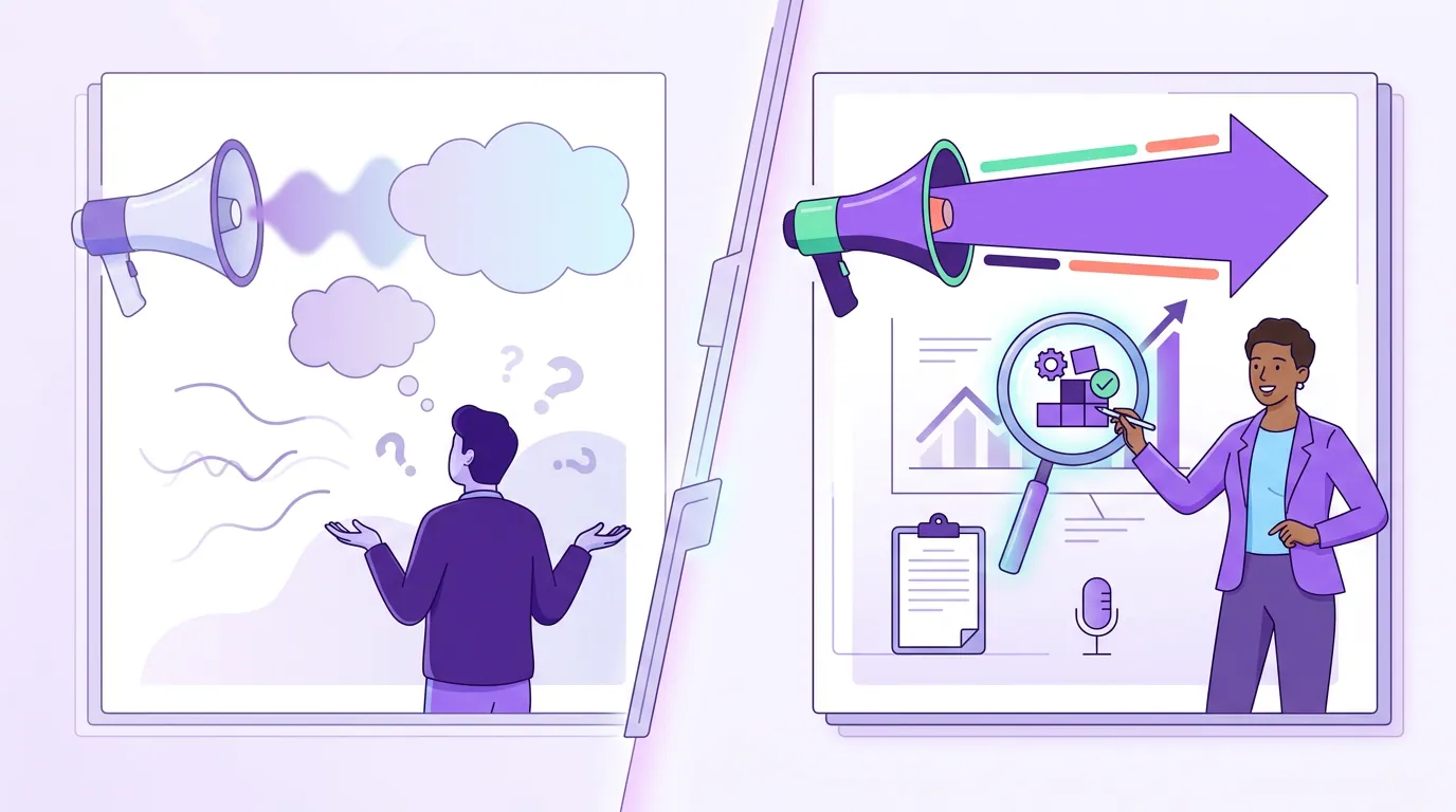 Illustration for 'What generic advice looks like vs a defensible claim'