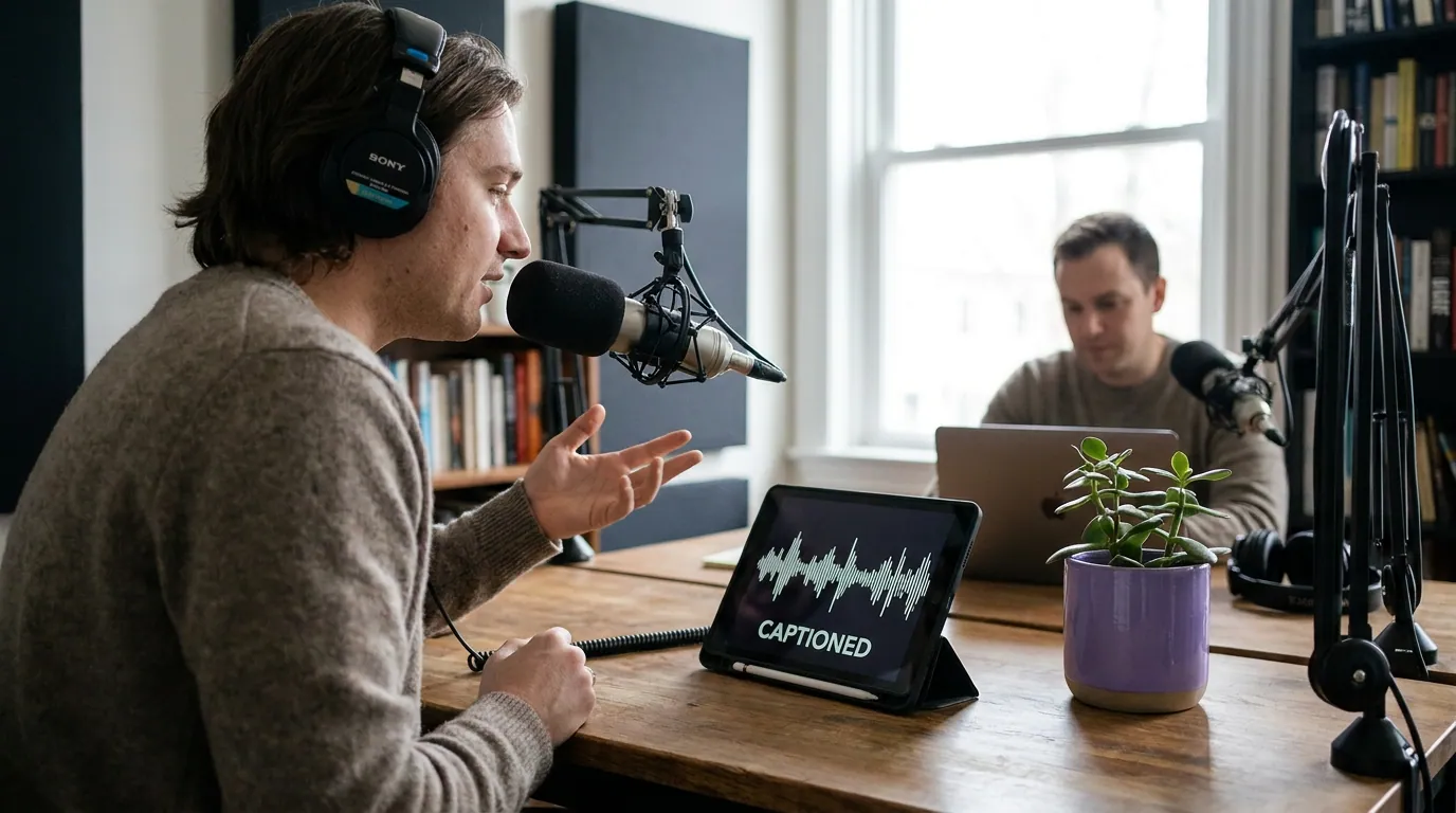 Illustration depicting Adding Captions to Audiograms and Waveform Clips