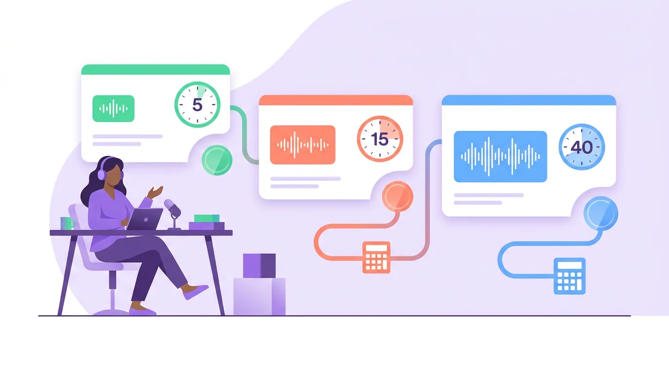Illustration for 'Worked examples at 5, 15, and 40 hours of source'