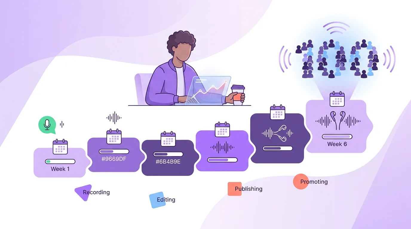 Illustration for 'A realistic 6-week timeline (and what 100 feels like)'