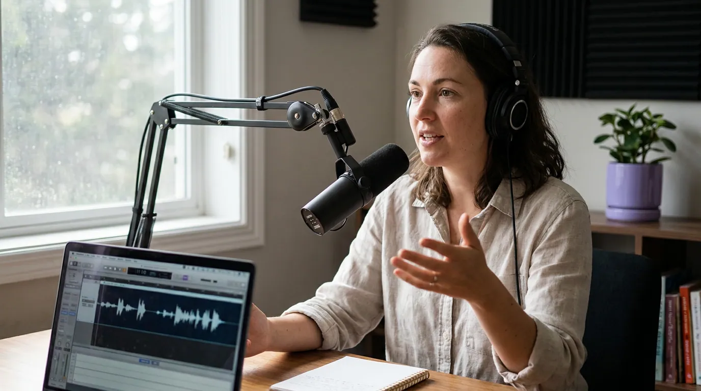 Illustration depicting Fixing Caption Accuracy on Podcast Clips