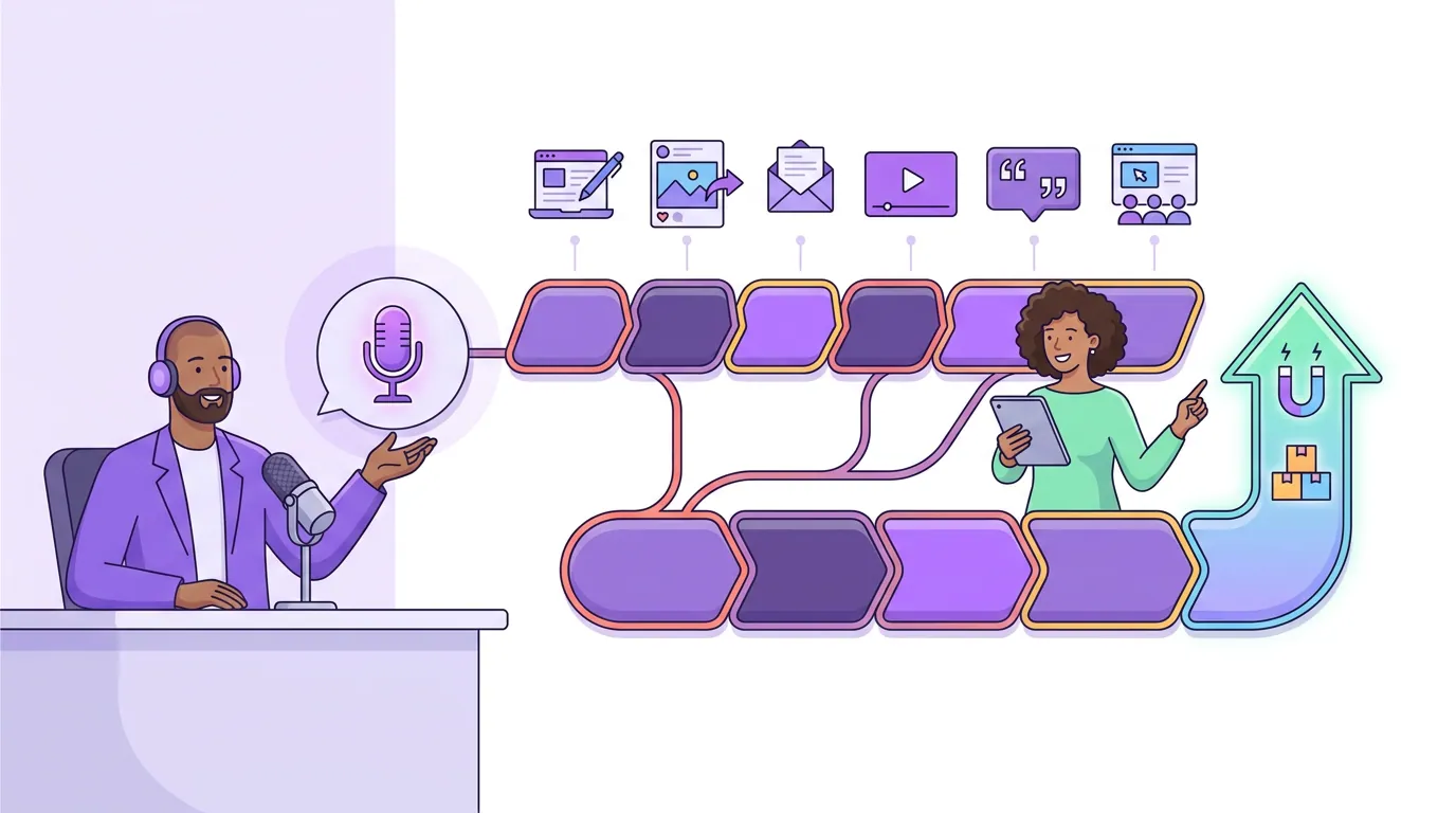 Illustration for 'How do you turn one founder interview into six weeks of inbound?'