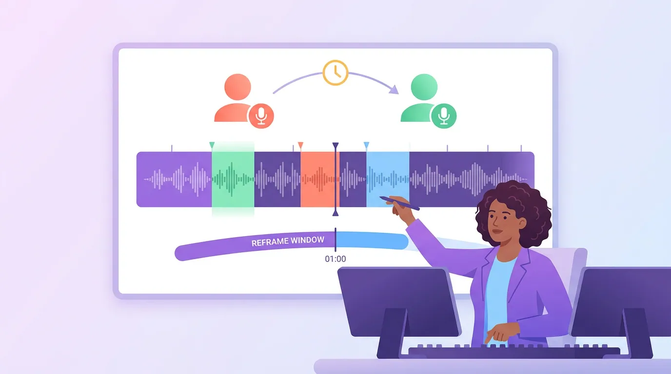 Illustration for 'Step 3, Time your speaker-switch reframing'