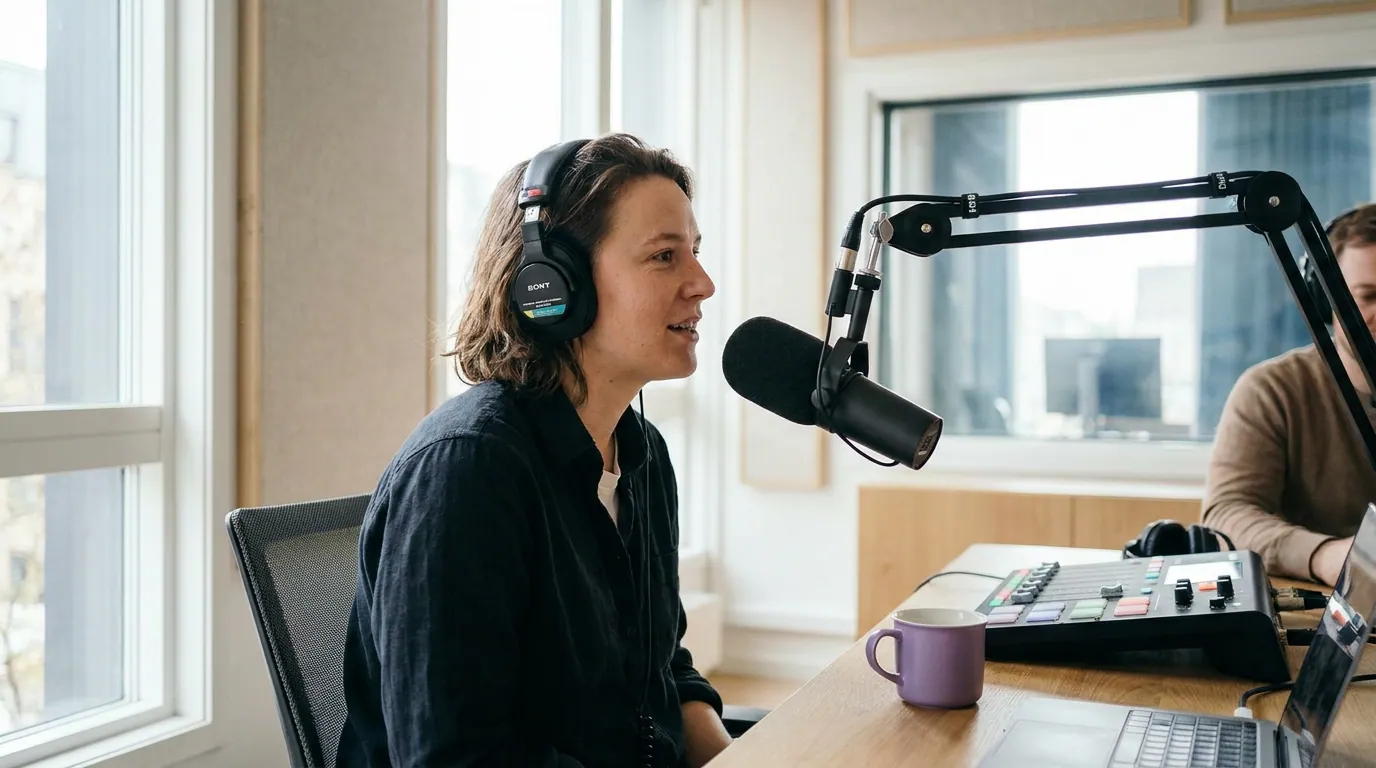 Illustration depicting Clip a Podcast Recorded in Riverside