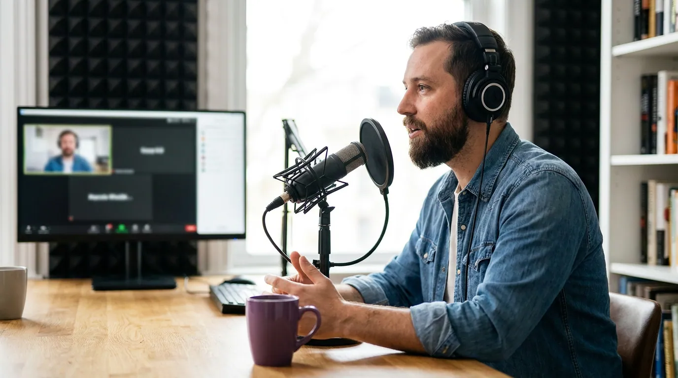 Illustration depicting Make Clips From a Zoom Podcast Recording