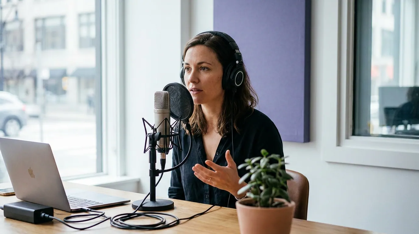 Illustration depicting Adding Multi-Language Captions to Podcast Clips