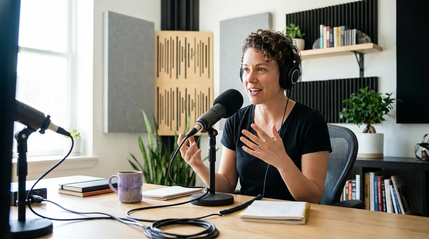 Illustration depicting The Podcast Guest Pitch Email That Gets Replies