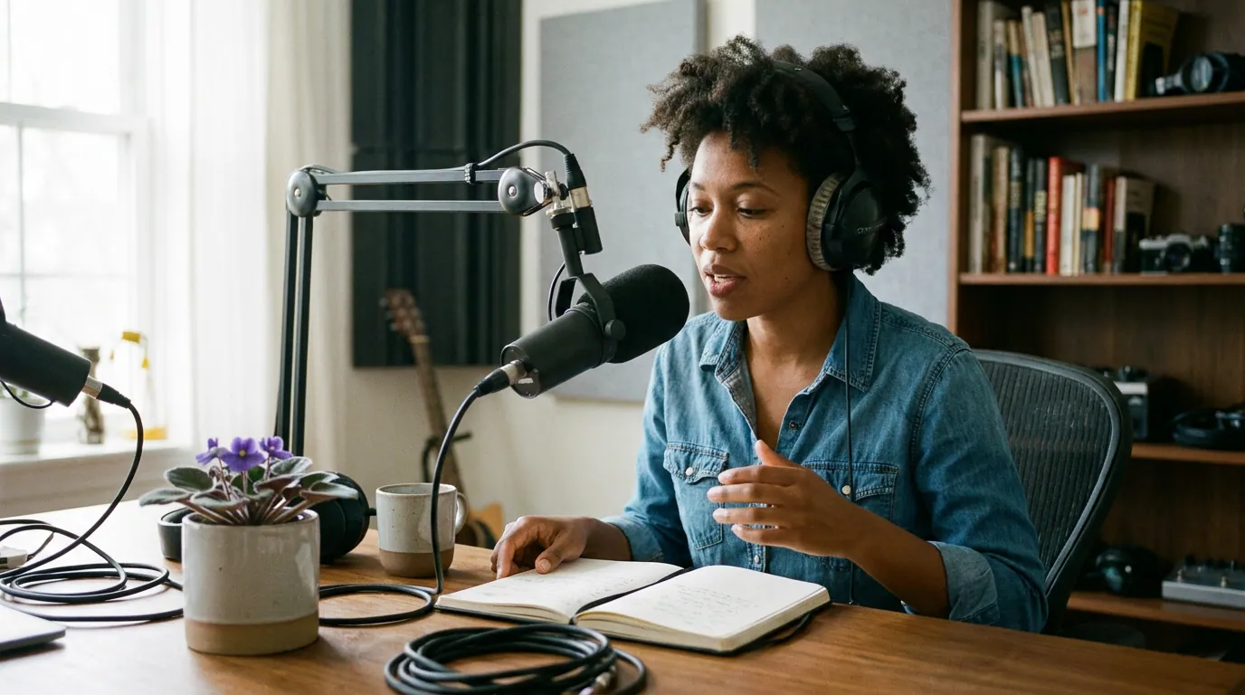 Illustration depicting Podcast Interview Prep Checklist: The Day Of