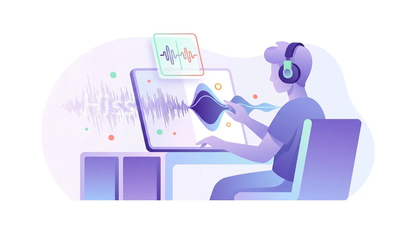 Illustration for 'Fix 2, Hiss (the constant high-frequency wash)'