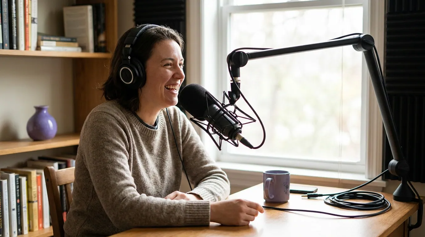 Illustration depicting How to Start a Comedy Podcast With Friends
