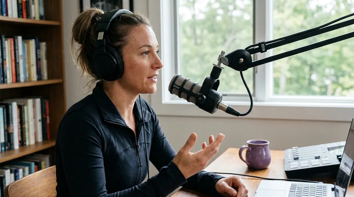 Illustration depicting How to Start a Fitness Podcast as a Coach