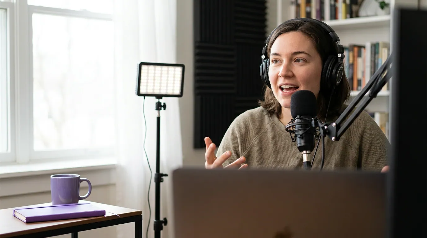 Illustration depicting Three-Point Lighting for Podcasts on a Budget