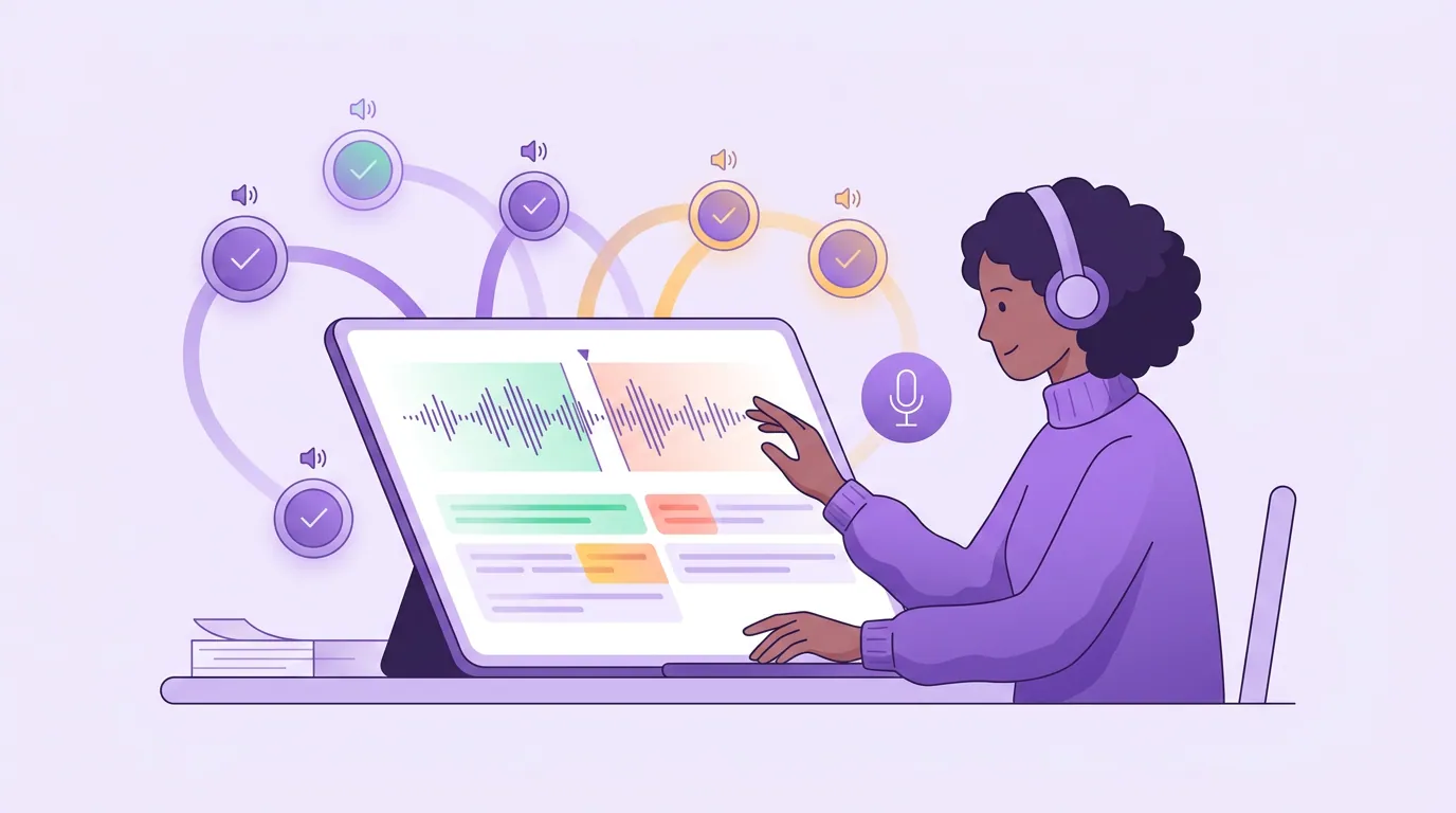 Illustration for 'The drift QA pass: 7 checks built for spoken speech'